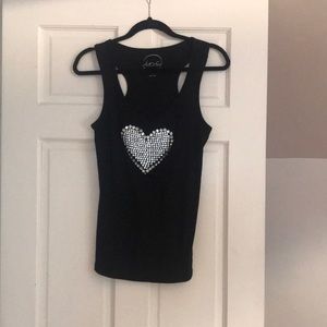 Rhinestone Heart Tank